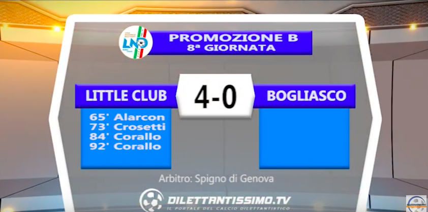 LITTLE CLUB – BOGLIASCO 4-0: Highlights della partita + Interviste