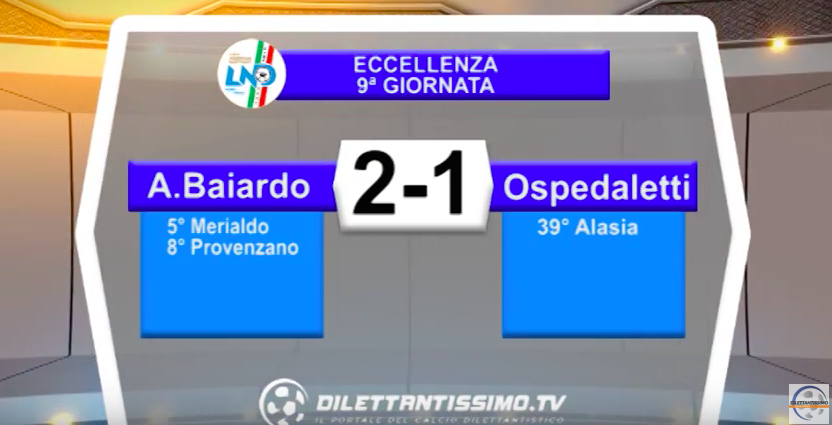 BAIARDO – OSPEDALETTI 2-1: Highlights della partita