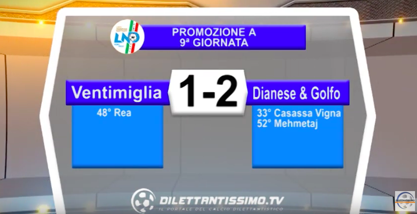 VENTIMIGLIA – DIANESE & GOLFO 1-2: Highlights della partita