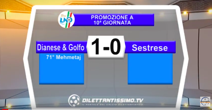DIANESE & GOLFO – SESTRESE 1-0: Highlights della partita + Interviste
