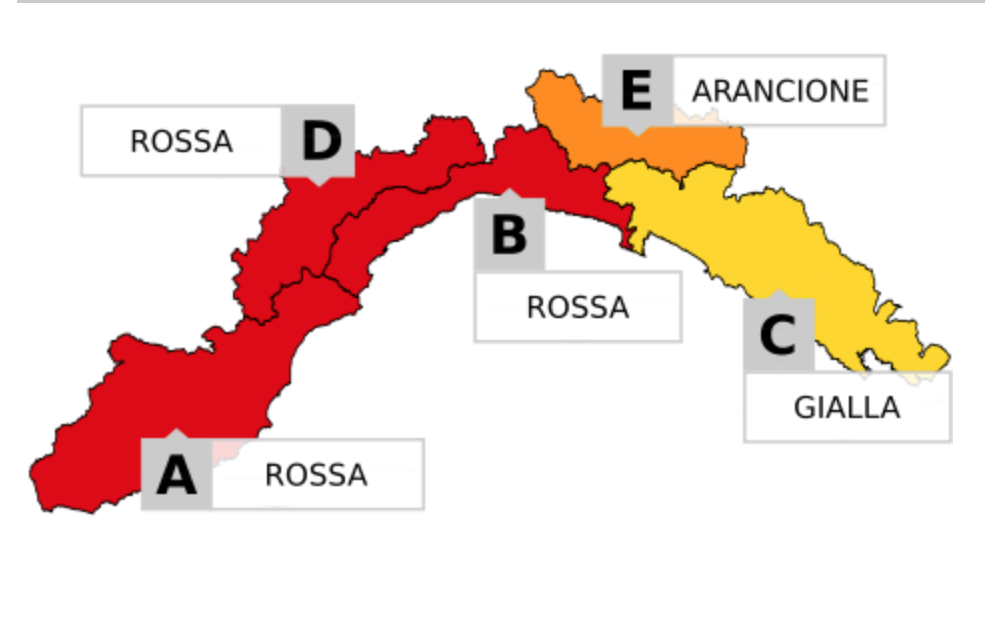 ALLERTA ROSSA IL COMITATO LIGURE ANNULLA D’UFFICIO LE SEGUENTI GARE