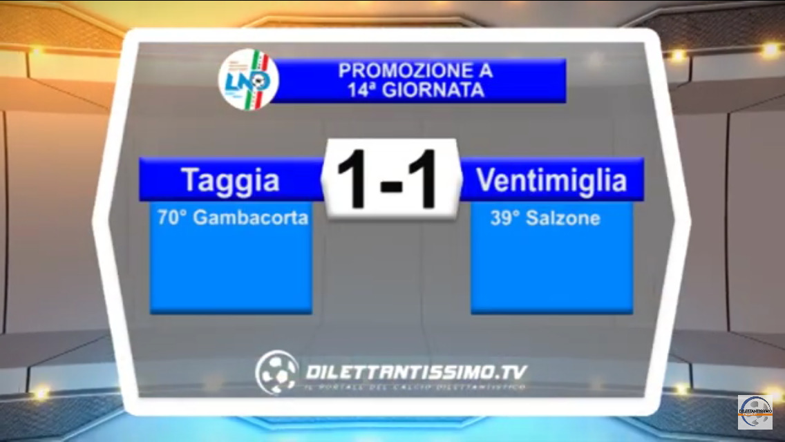 TAGGIA – VENTIMIGLIA 1-1: Highlights della partita