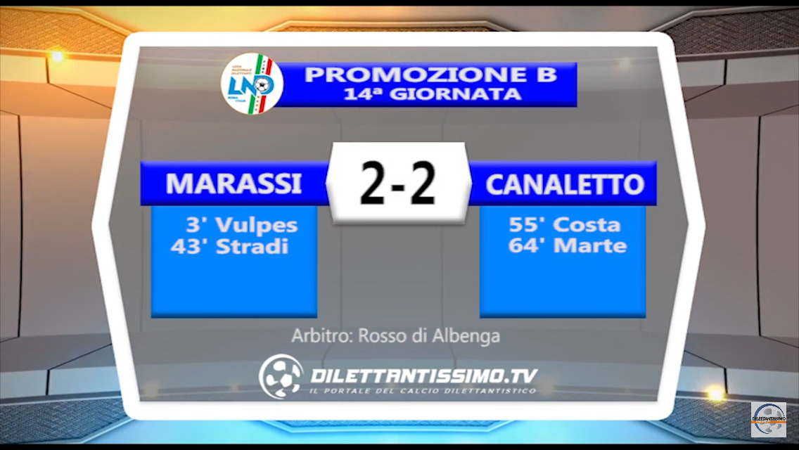 MARASSI – CANALETTO 2-2: Highlights della partita + interviste