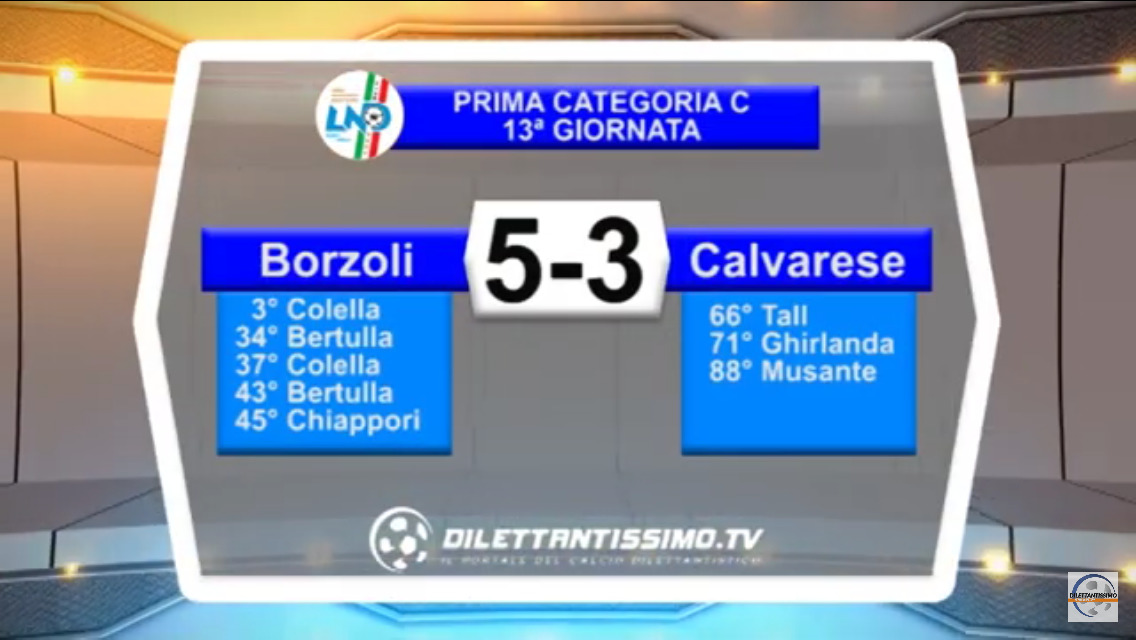 BORZOLI – CALVARESE 5-3: Highlights della partita