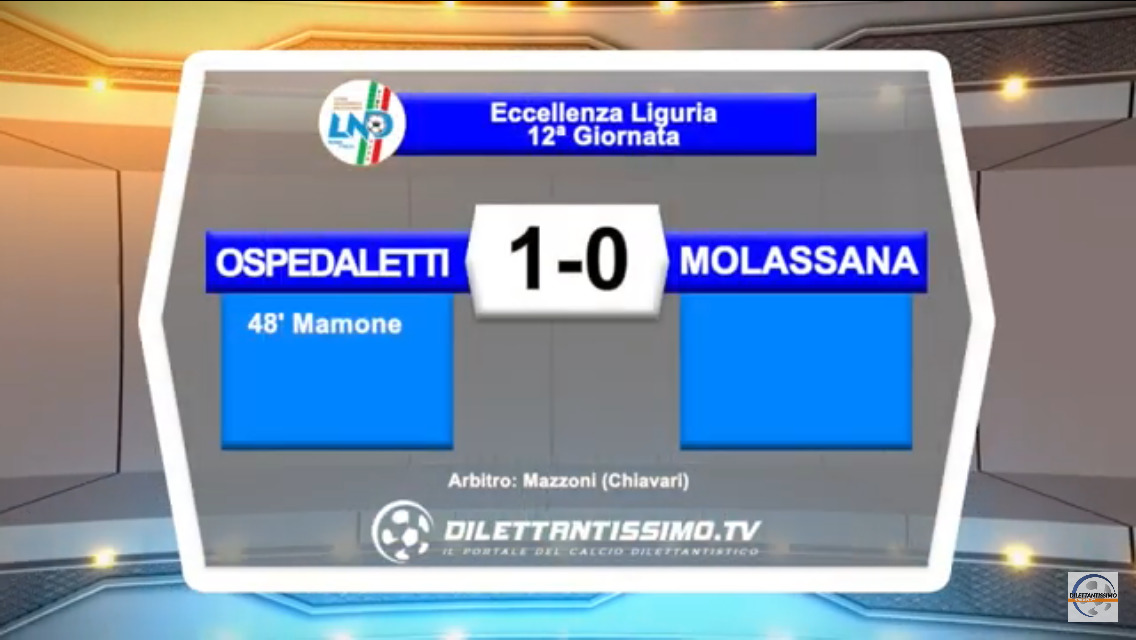 VIDEO: OSPEDALETTI-MOLASSANA 1-0 Highlights