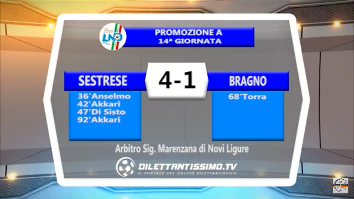 SESTRESE – BRAGNO 4-1: Highlights della partita + interviste