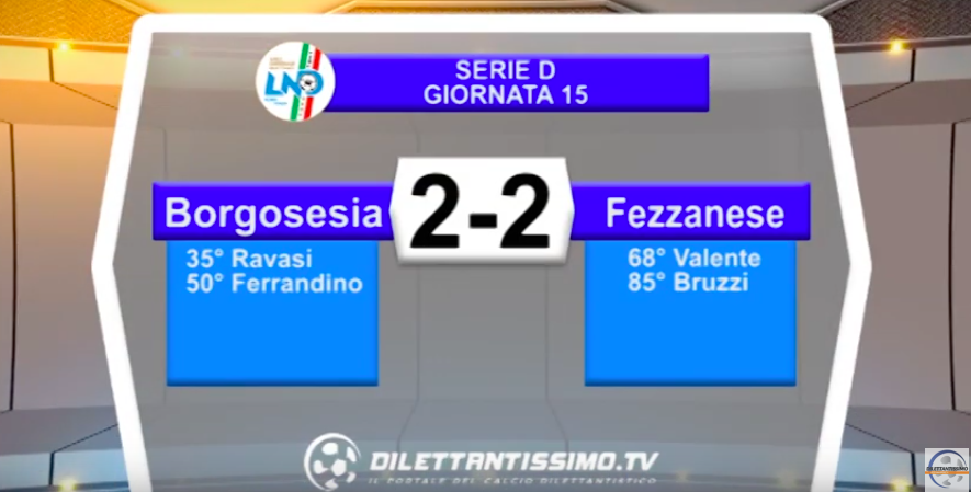 BORGOSESIA – FEZZANESE 2-2: Highlights della partita