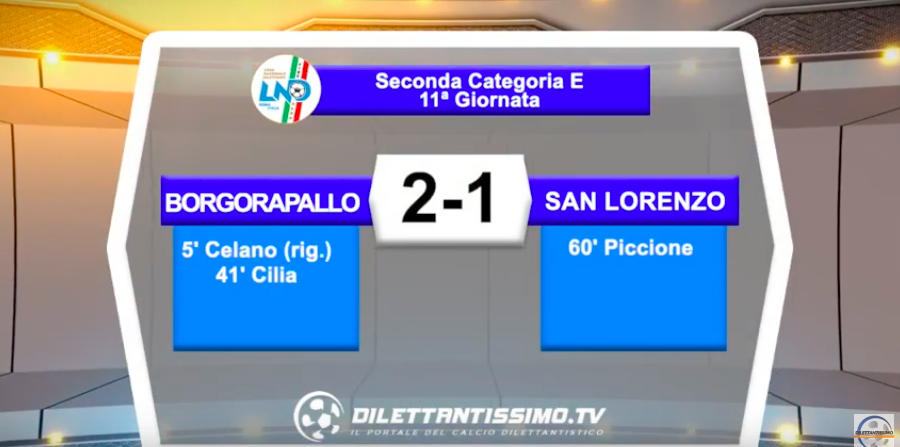 BORGORAPALLO – SAN LORENZO 2-1: Highlights della partita