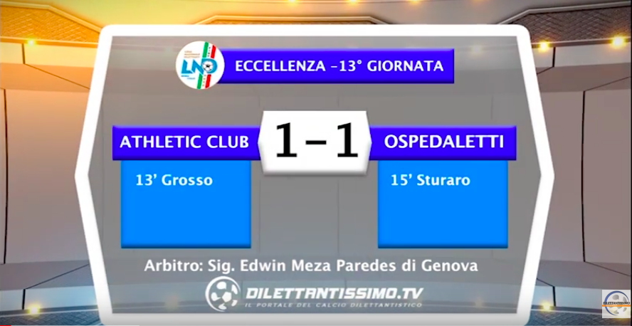 ATHLETIC – OSPEDALETTI 1-1: Highlights della partita + interviste