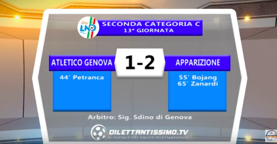 ATLETICO GENOVA – APPARIZIONE 1-2: Highlights della partita + interviste