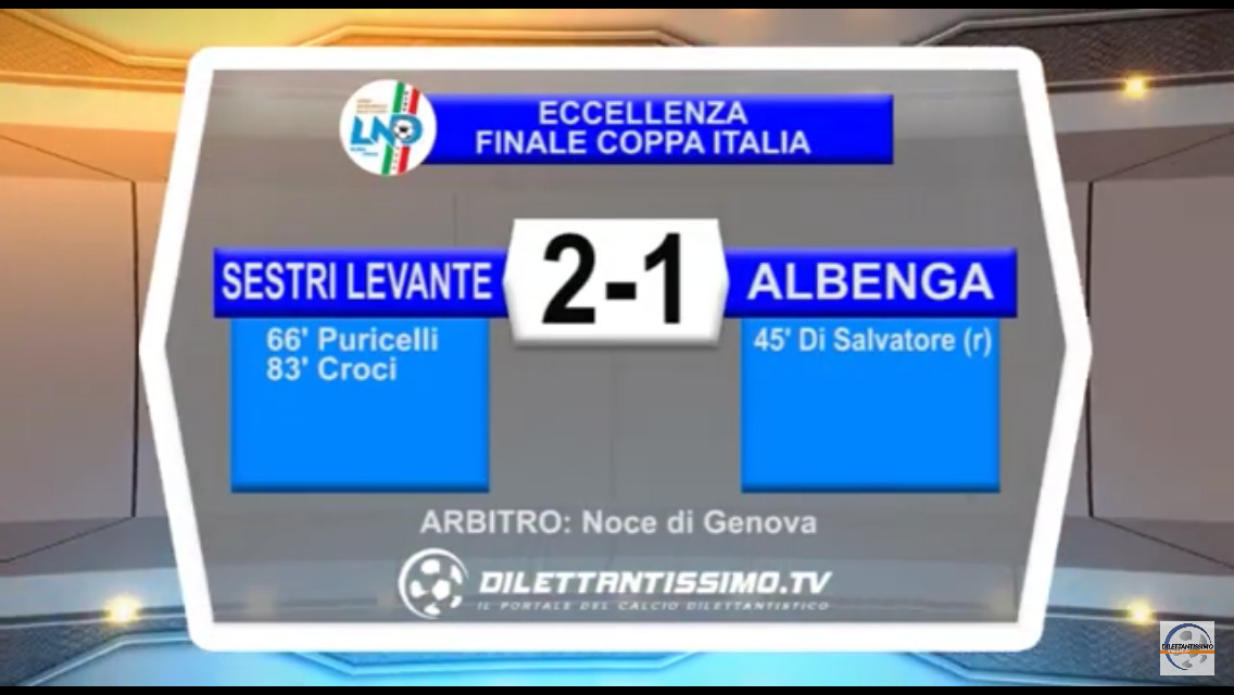 VIDEO FINALE COPPA ITALIA: ALBENGA – SESTRI LEVANTE 1-2