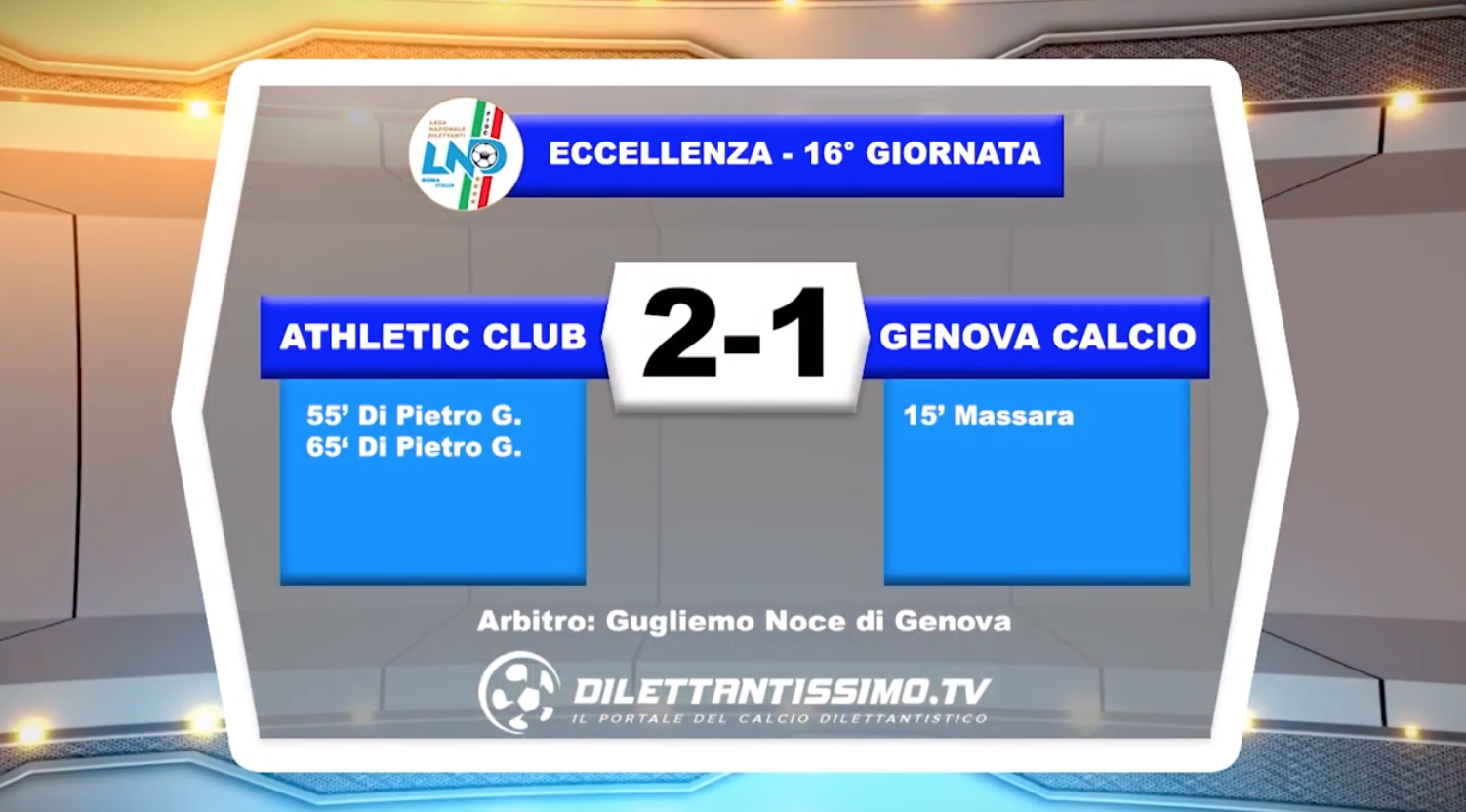 ATHLETIC CLUB – GENOVA CALCIO 2-1: HIGHLIGHTS DELLA PARTITA