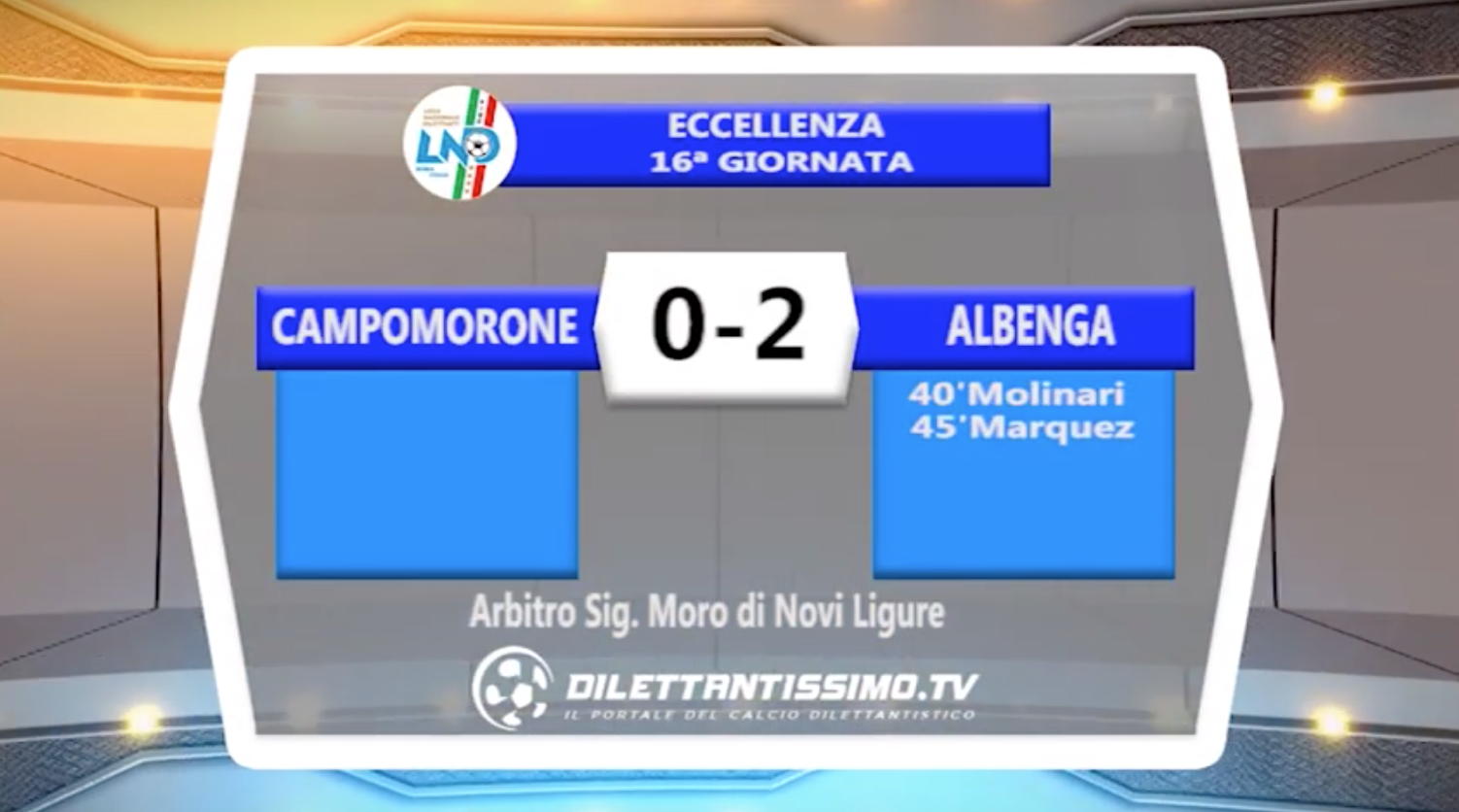 CAMPOMORONE – ALBENGA 0-2 – HIGHLIGHTS DELLA PARTITA