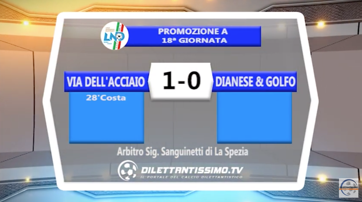 VIA DELL’ACCIAIO – DIANESE&GOLFO 1 – 0: HIGHLIGHTS DELLA PARTITA + INTERVISTE