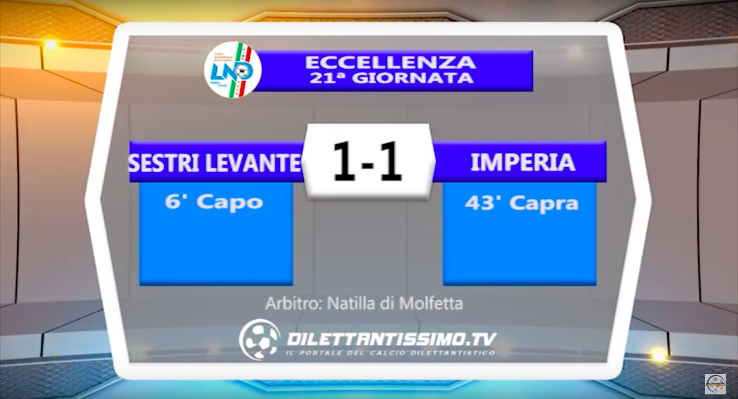 SESTRI LEVANTE – IMPERIA: HIGHLIGHTS DELLA PARTITA