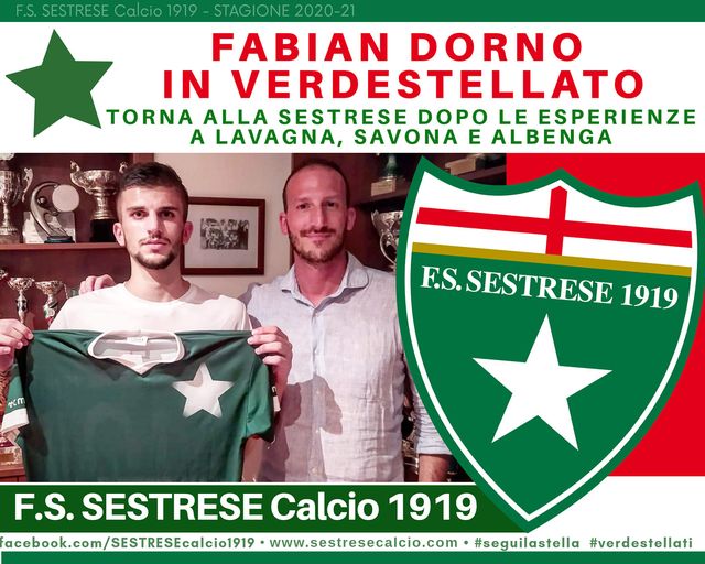 SESTRESE: RITORNA IL CENTROCAMPISTA FABIAN DORNO