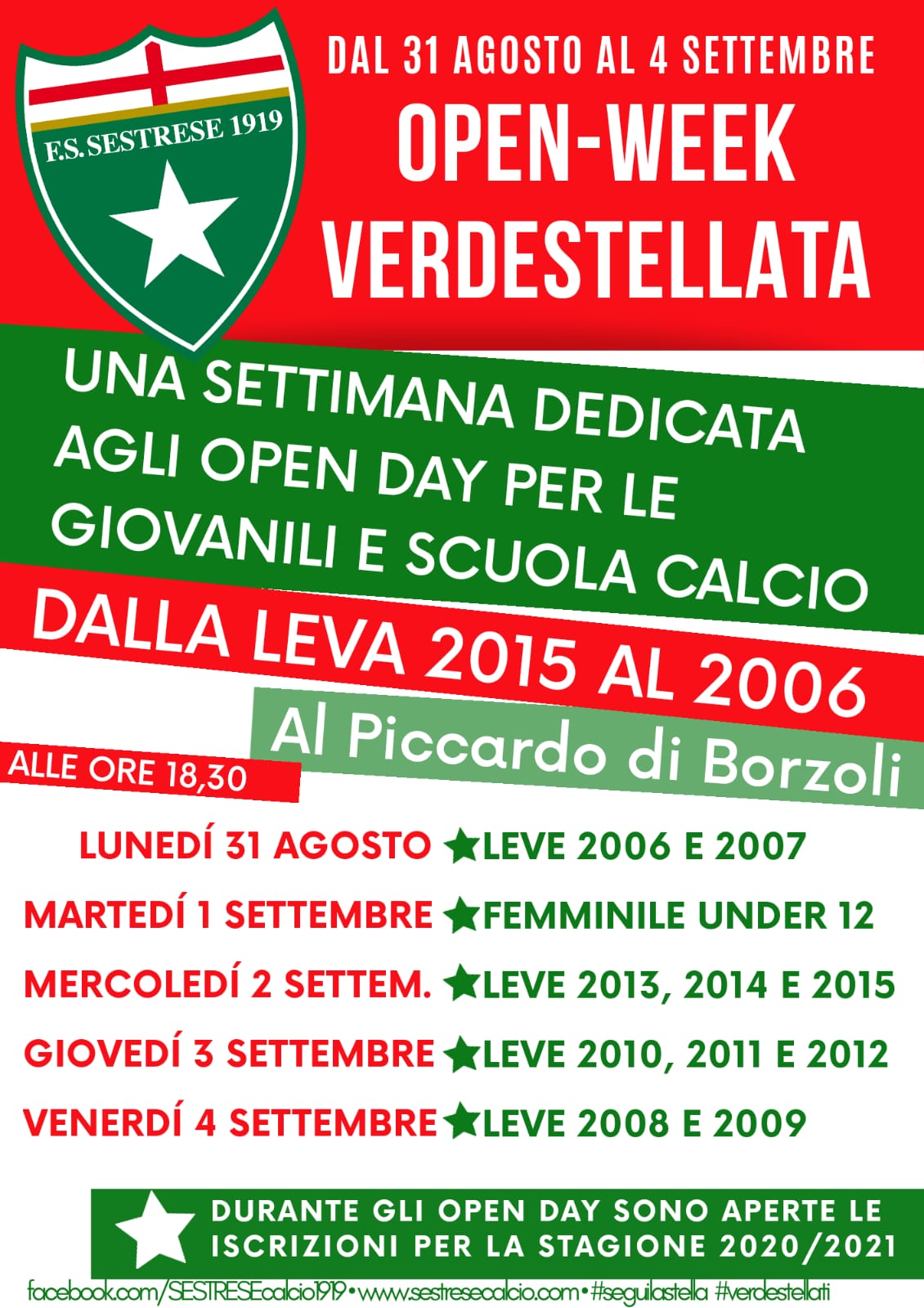 SESTRESE: OPEN WEEK VERDESTELLATA