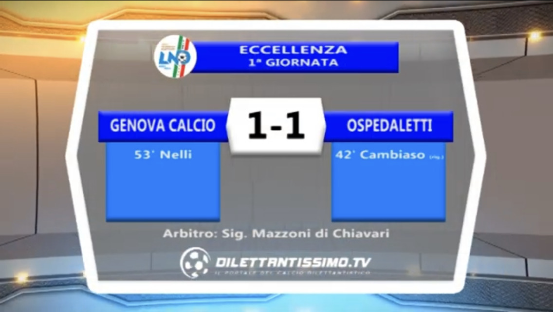 VIDEO: GENOVA CALCIO- OSPEDALETTI 1-. HIGHLIGHTS e INTERVISTE