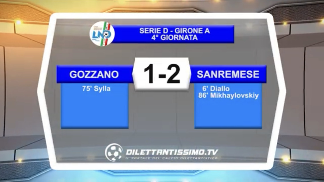 VIDEO – GOZZANO-SANREMESE 1-2: le immagini del match