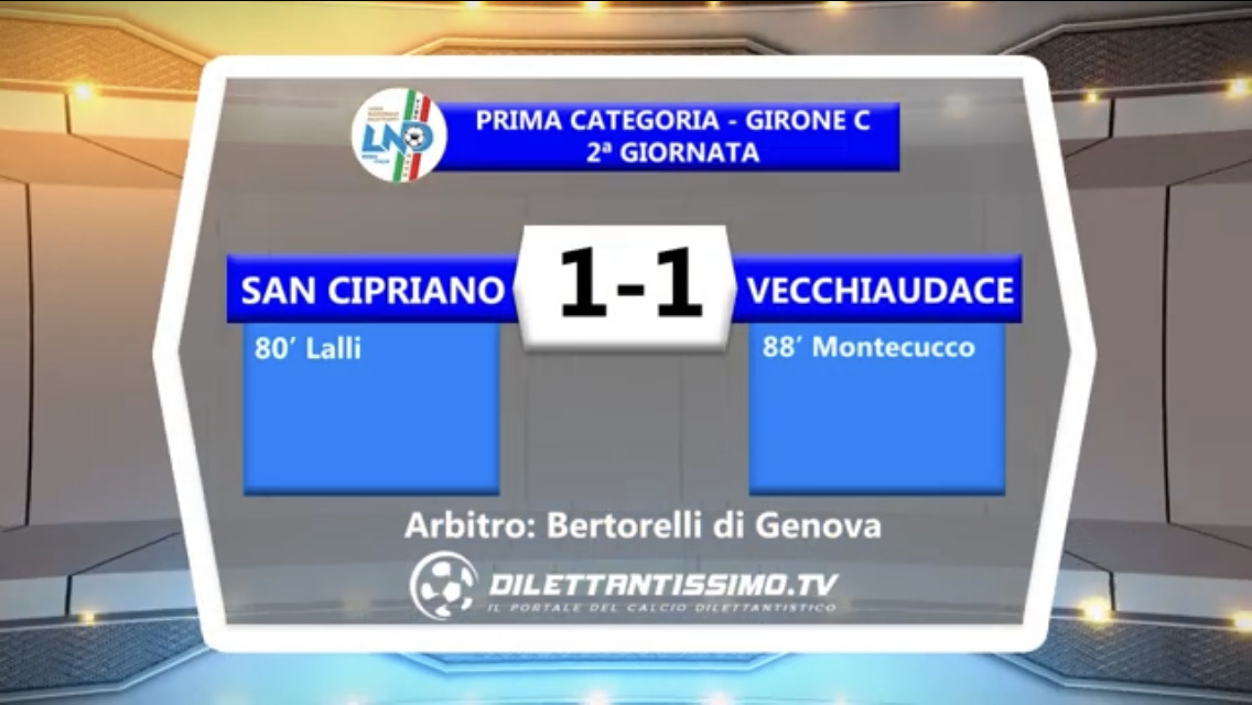 VIDEO – SAN CIPRIANO-VECCHIAUDACE 1-1: le immagini del match e le interviste post partita