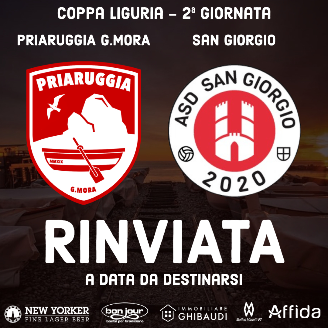 Covid, rinviata Priaruggia G.Mora – San Giorgio