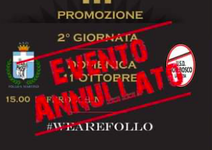 Promozione B: rinviata d’ufficio Follo San Martino-Don Bosco Spezia