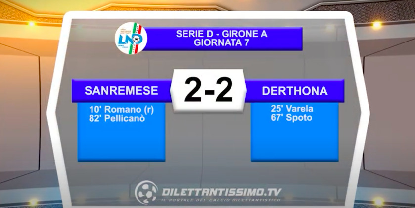 VIDEO – SANREMESE-DERTHONA 2-2: LE IMMAGINI DEL MATCH E LE INTERVISTE