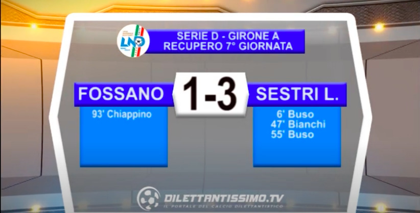 VIDEO | FOSSANO-SESTRI LEVANTE 1-3: LE IMMAGINI DEL MATCH