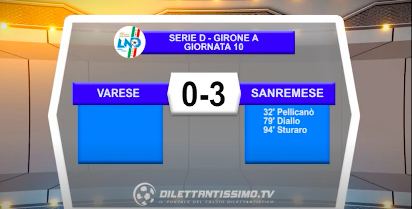 VIDEO|VARESE-SANREMESE 0-3: LE IMMAGINI DEL MATCH