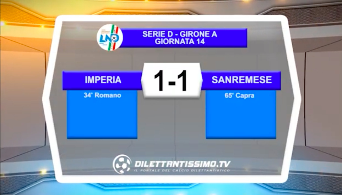 VIDEO|IMPERIA-SANREMESE 1-1: LE IMMAGINI DEL MATCH E LE INTERVISTE