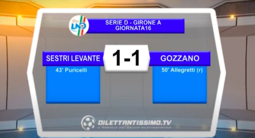 VIDEO|SESTRI LEVANTE-GOZZANO 1-1: LE IMMAGINI DEL MATCH