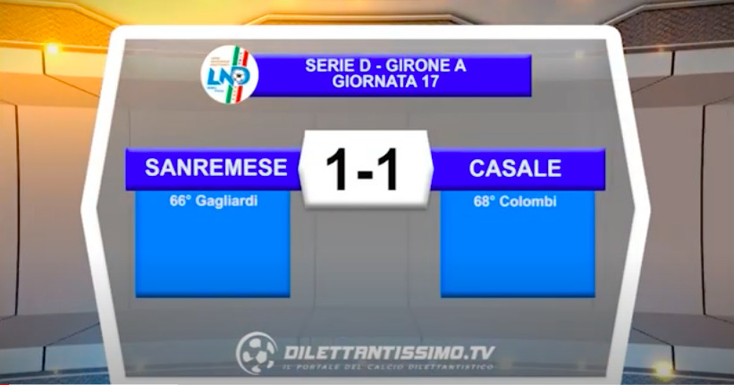 VIDEO|SANREMESE-CASALE 1-1: LE IMMAGINI DEL MATCH