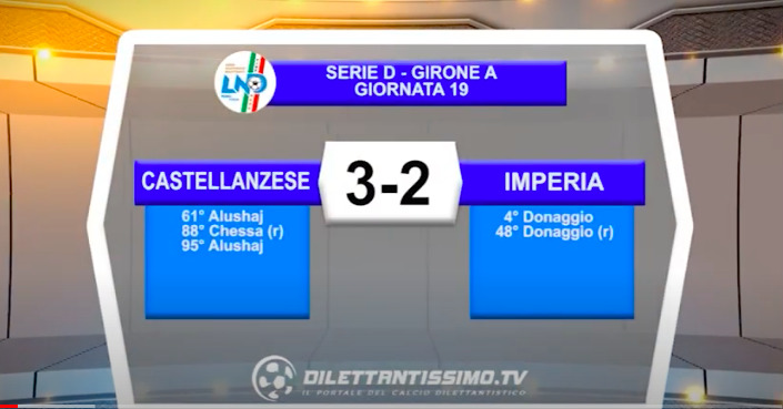 VIDEO|CASTELLANZESE-IMPERIA 3-2: LE IMMAGINI DEL MATCH