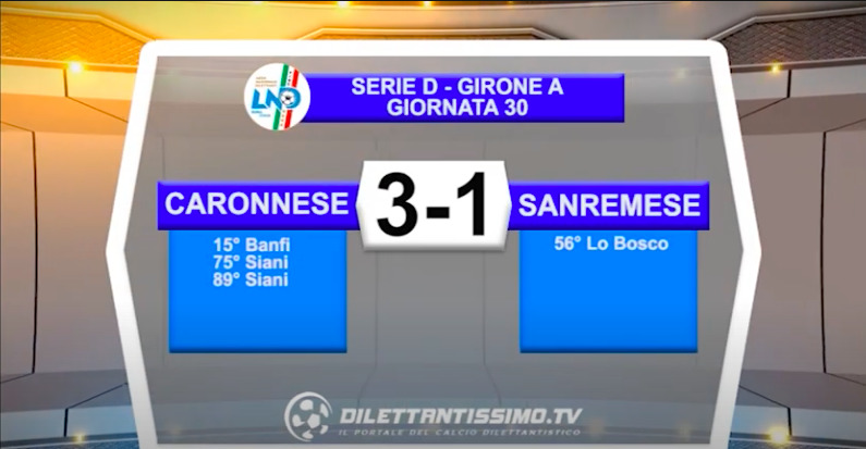 VIDEO|CARONNESE-SANREMESE 3-1: LE IMMAGINI DEL MATCH