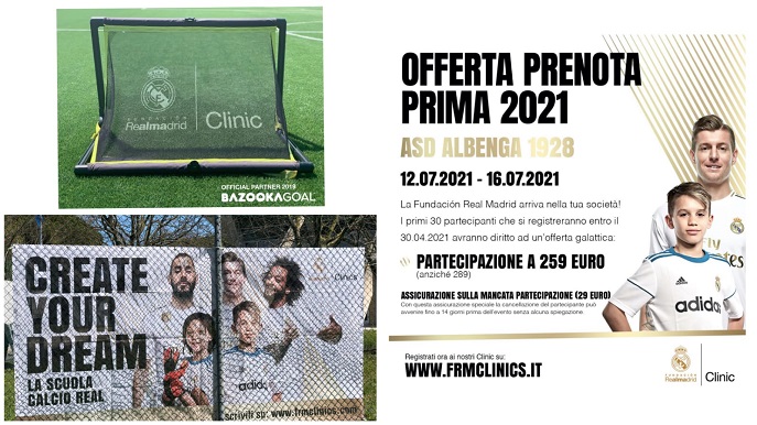 Albenga: DAL 12 AL 17 LUGLIO IL “RIVA” OSPITERÀ IL CAMP DELLA FUNDACIÓN REAL MADRID CLINIC