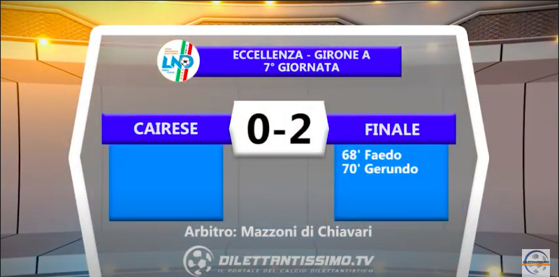 VIDEO| CAIRESE-FINALE 0-2: LE IMMAGINI DEL MATCH E LE INTERVISTE