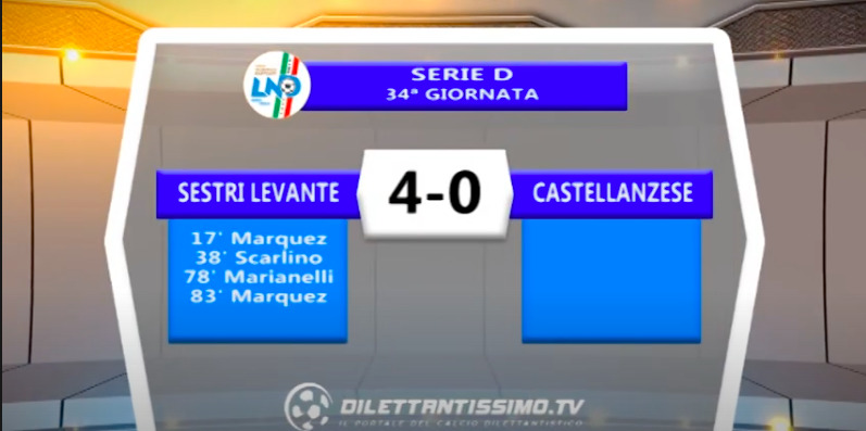 VIDEO| SESTRI LEVANTE-CASTELLANZESE 4-0: LE IMMAGINI DEL MATCH