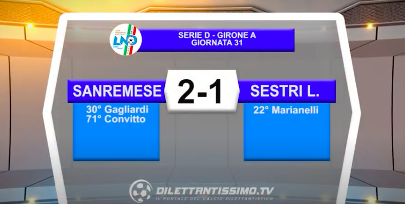 VIDEO| SANREMESE-SESTRI LEVANTE 2-1: LE IMMAGINI DEL MATCH