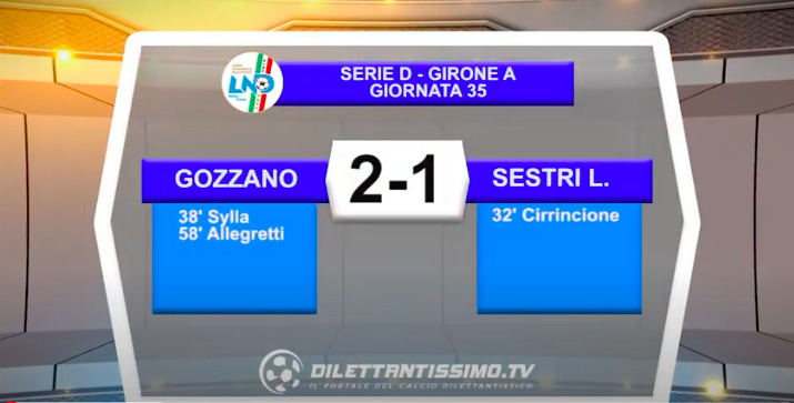 VIDEO| GOZZANO-SESTRI LEVANTE 2-1: LE IMMAGINI DEL MATCH