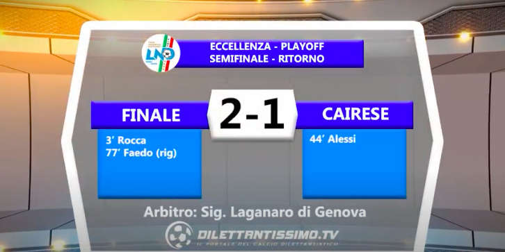 VIDEO| FINALE-CAIRESE 2-1: LE IMMAGINI DEL MATCH E LE INTERVISTE