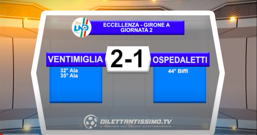 Ventimiglia-Ospedaletti 2-1: gli highlights della partita