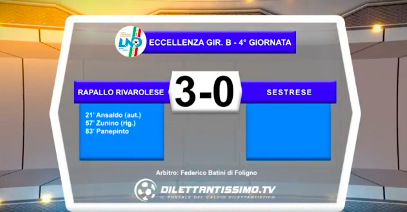 Rapallo Rivarolese-SESTRESE 3-0: GLI HIGHLIGHTS DELLA PARTITA E LE INTERVISTE