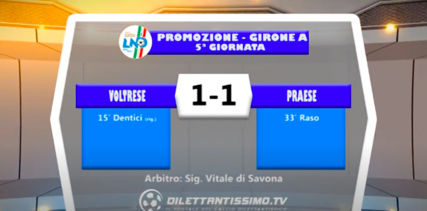 VOLTRESE-PRAESE 1-1: GLI HIGHLIGHTS DELLA PARTITA