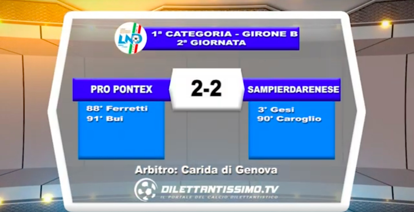 PRO PONTEDECIMO-SAMPIERDARENESE 2-2: GLI HIGHLIGHTS DELLA PARTITA