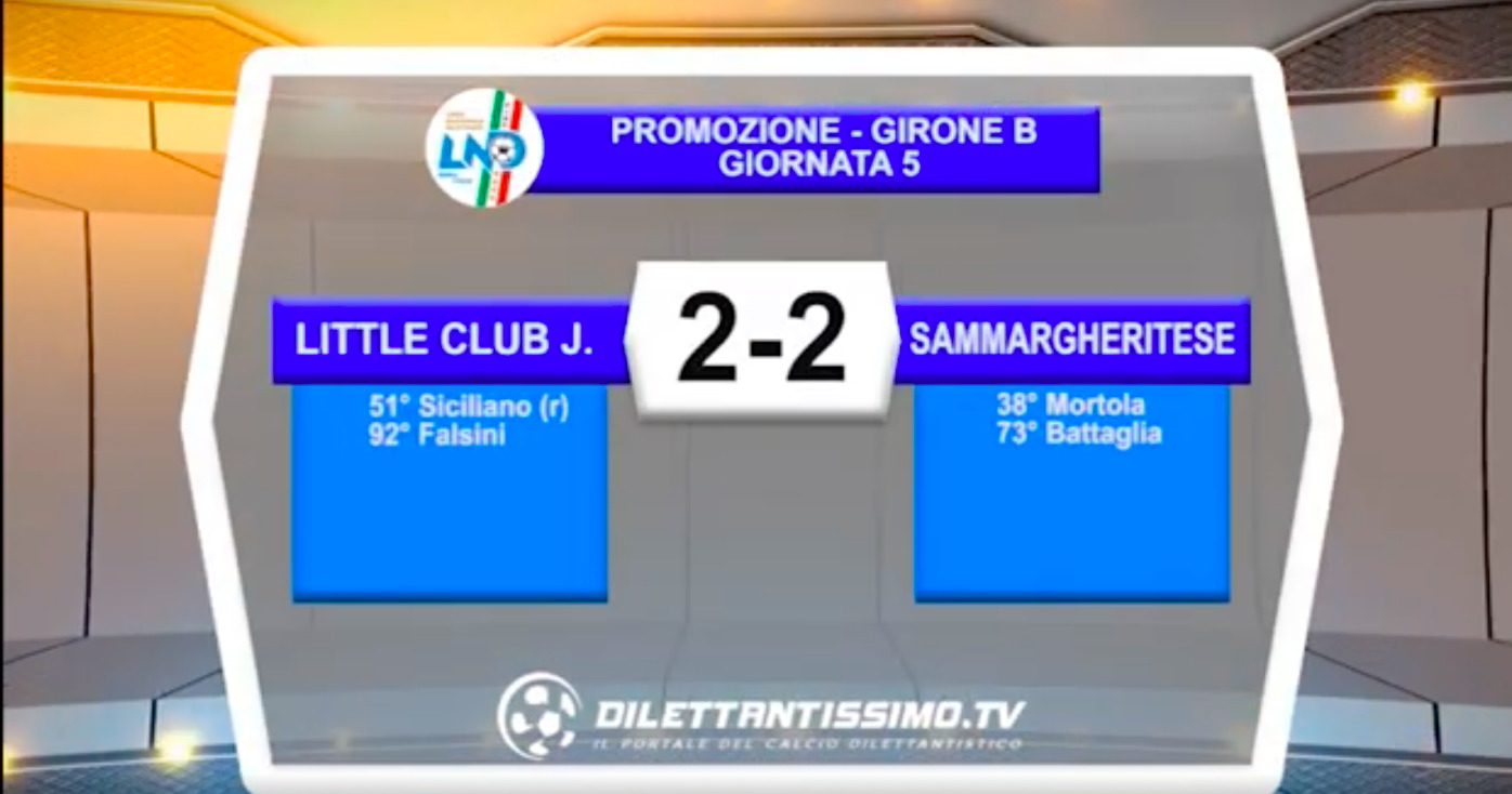 LITTLE CLUB JAMES-SAMMARGHERITESE 2-2: GLI HIGHLIGHTS DELLA PARTITA