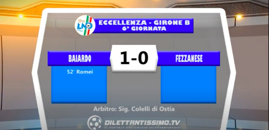 BAIARDO-FEZZANESE 1-0: GLI HIGHLIGHTS DELLA PARTITA