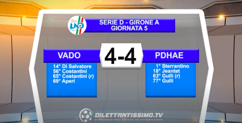 VADO-PONTDONNAZ 4-4: GLI HIGHLIGHTS DELLA PARTITA