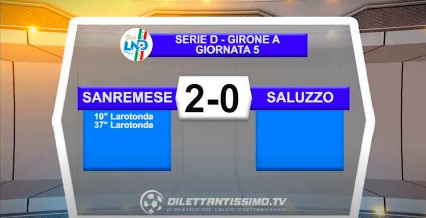 SANREMESE SALUZZO 2-0: GLI HIGHLIGHTS DELLA PARTITA