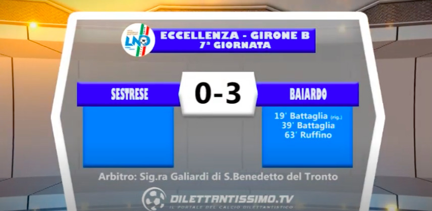 SESTRESE-BAIARDO 0-3: GLI HIGHLIGHTS DELLA PARTITA E LE INTERVISTE