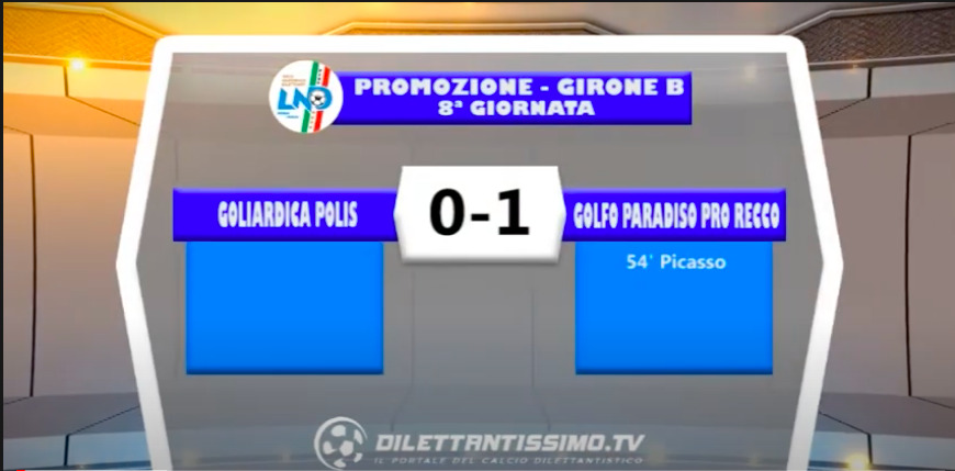 GOLIARDICAPOLIS-GOLFO PARADISO 0-1: GLI HIGHLIGHTS DELLA PARTITA